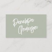 Elegant Eenvoudig Pistache Neutraal Boho Chic Mode Visitekaartje (Voorkant)