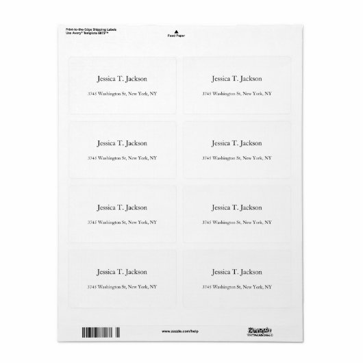 Elegant Eenvoudig Professioneel Etiket (Full Sheet)