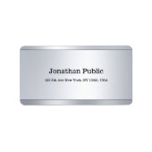 Elegant Eenvoudig Professioneel Zilver Sjabloon Mo Etiket (Voorkant)