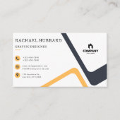 Elegant Eenvoudig Professioneel Zwart, Aangepaste  Visitekaartje (Voorkant)