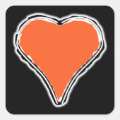 Elegant eenvoudig rood hart v2 vierkante sticker (Voorkant)