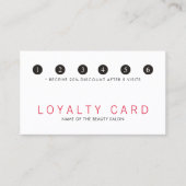 Elegant Eenvoudig Rood Wit Schoonheidssalon Loyali Klantenkaartje (Voorkant)