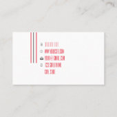 Elegant eenvoudig rood zwart wit, modern visitekaartje (Achterkant)