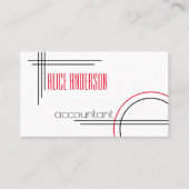 Elegant eenvoudig rood zwart wit, modern visitekaartje (Voorkant)