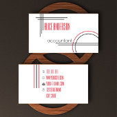 Elegant eenvoudig rood zwart wit, modern visitekaartje