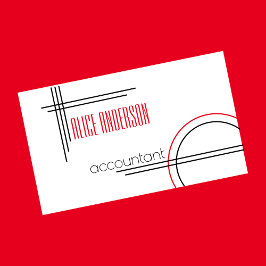 Elegant eenvoudig rood zwart wit, modern visitekaartje