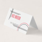 Elegant eenvoudig rood zwart wit, modern visitekaartje (Voorkant)