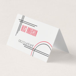 Elegant eenvoudig rood zwart wit, modern visitekaartje