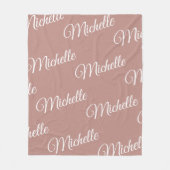 Elegant Eenvoudig Roos Gold Pink Herhalingsnaam Fleece Deken (Voorkant)