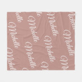 Elegant Eenvoudig Roos Gold Pink Herhalingsnaam Fleece Deken (Voorkant (Horizontaal))