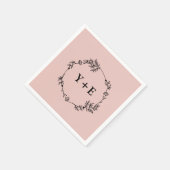 Elegant Eenvoudig Roos Goud Monogrammed Bruiloft Servet (Hoek)