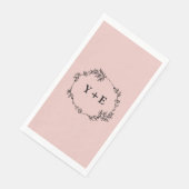 Elegant Eenvoudig Roos Goud Monogrammed Bruiloft Servet (Hoek)