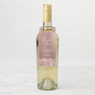 Elegant eenvoudig Roos Gouden Glitter Modern Dank  Flessenhanger