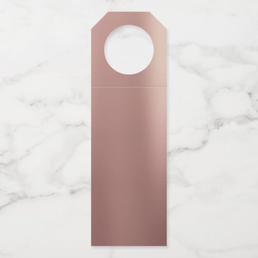 Elegant eenvoudig Roos Gouden Glitter Modern Dank Flessenhanger (Achterkant)