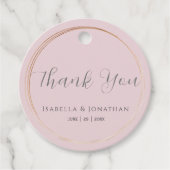 Elegant eenvoudig Roos roze bruiloft dank u Bedankjes Labels (Voorkant)