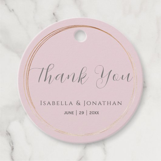 Elegant eenvoudig Roos roze bruiloft dank u Bedankjes Labels (Voorkant)