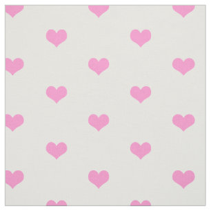 Elegant eenvoudig roze en wit hartpatroon stof