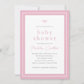 Elegant Eenvoudig Roze Meisjes Baby shower Kaart (Voorkant)