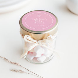 Elegant Eenvoudig Roze Meisjes Baby shower Ronde Sticker