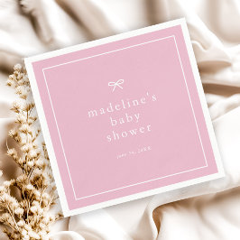 Elegant Eenvoudig Roze Meisjes Baby shower Servet