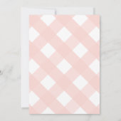 Elegant Eenvoudig Roze Monogram Gingham Bedankt (Achterkant)