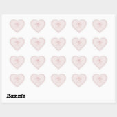 Elegant eenvoudig roze monogram hart sticker (Vel)