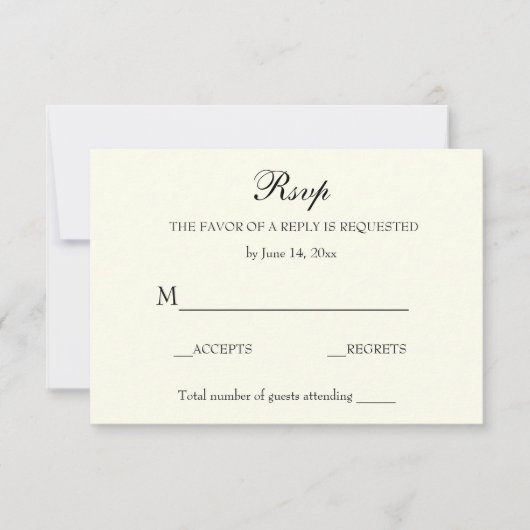 Elegant Eenvoudig RSVP Ivoor (Voorkant)