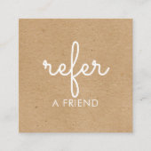 Elegant Eenvoudig Rustiek Kraft Aanbevelingskaartje (Voorkant)