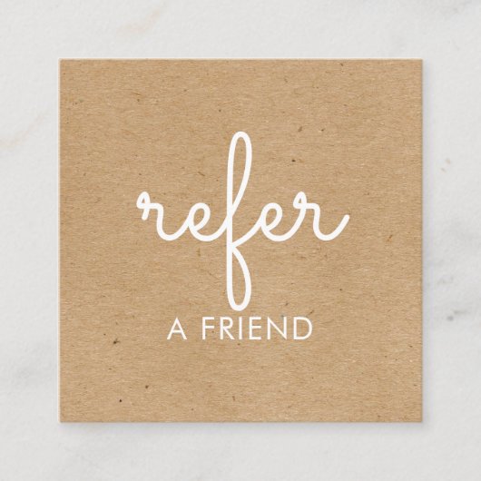 Elegant Eenvoudig Rustiek Kraft Aanbevelingskaartje (Voorkant)