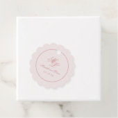 Elegant Eenvoudig Scallop Cirkel Roze Monogram Lab Bedankjes Labels (In situ)