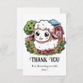 Elegant eenvoudig schaap Baby shower Bedankkaart (Voorkant / Achterkant)