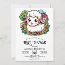 Elegant eenvoudig schaap Baby shower