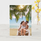 Elegant Eenvoudig Script Aangepaste Foto Gelukkige Kaart (Gele Bloem)