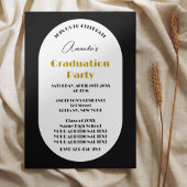 Elegant Eenvoudig Script Arch Photo Gold-Afstudere Kaart