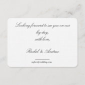 Elegant Eenvoudig Script Bruiloft Details QR Code Informatiekaartje (Achterkant)