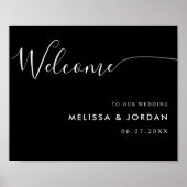 Elegant Eenvoudig Script Bruiloft Welkomstbord Poster (Voorkant)