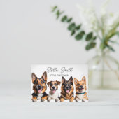 Elegant eenvoudig script Dog Grooming & Pet Sittin Visitekaartje (Staand voorkant)