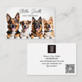 Elegant eenvoudig script Dog Grooming & Pet Sittin Visitekaartje (Voorkant / Achterkant)