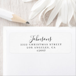 Elegant Eenvoudig Script Familie Retouradres Etiket