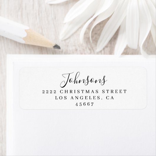 Elegant Eenvoudig Script Familie Retouradres Etiket (Insitu)