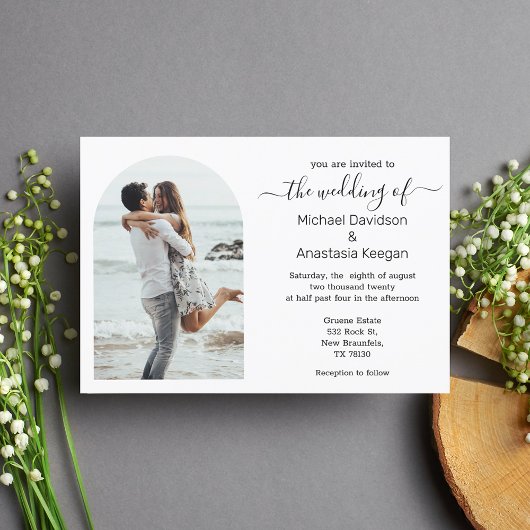 Elegant eenvoudig script foto bruiloft kaart