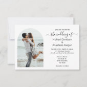 Elegant eenvoudig script foto bruiloft kaart (Voorkant)