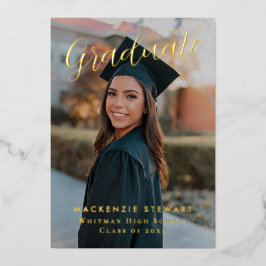 Elegant Eenvoudig Script Foto Gold Folie Aankondig Folie Uitnodiging