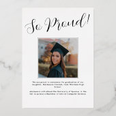 Elegant Eenvoudig Script Foto Gold Folie Aankondig Folie Uitnodiging (Achterkant)