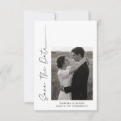 Elegant Eenvoudig Script Foto Huwelijk Save The Date (Voorkant)