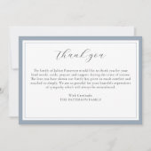 Elegant eenvoudig script grijs begrafenis dank u k kaart (Voorkant)