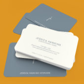 Elegant Eenvoudig Script Monogram Dusty Blue Visitekaartje