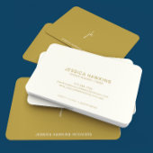 Elegant Eenvoudig Script Monogram Goud Visitekaartje