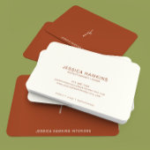 Elegant Eenvoudig Script Monogram Terracotta Visitekaartje