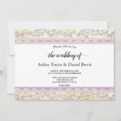 Elegant  eenvoudig script Paarse stijlvolle bruilo Kaart (Voorkant)